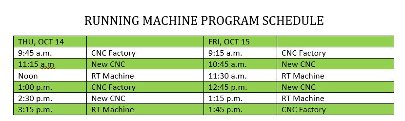 2021 Wood Pro Expo Lancaster Running Machine Program Schedule