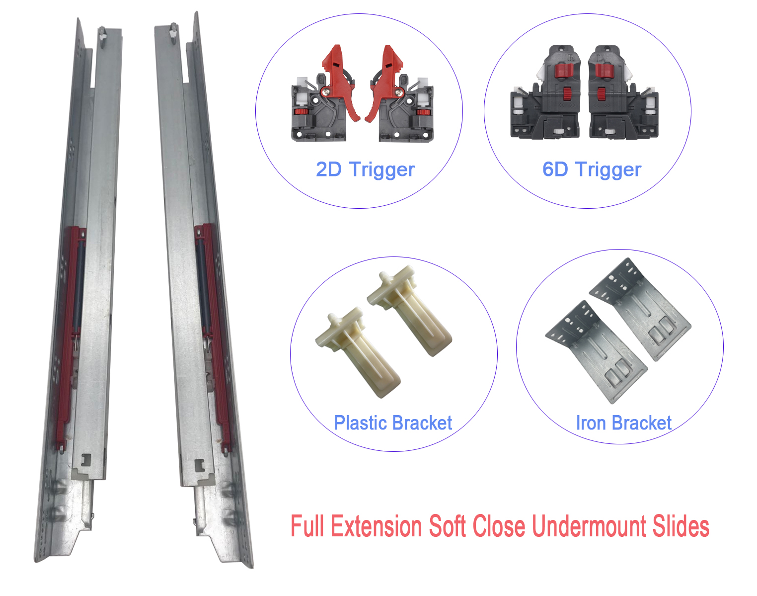 BTL Full Extension Soft Close Undermount Slides