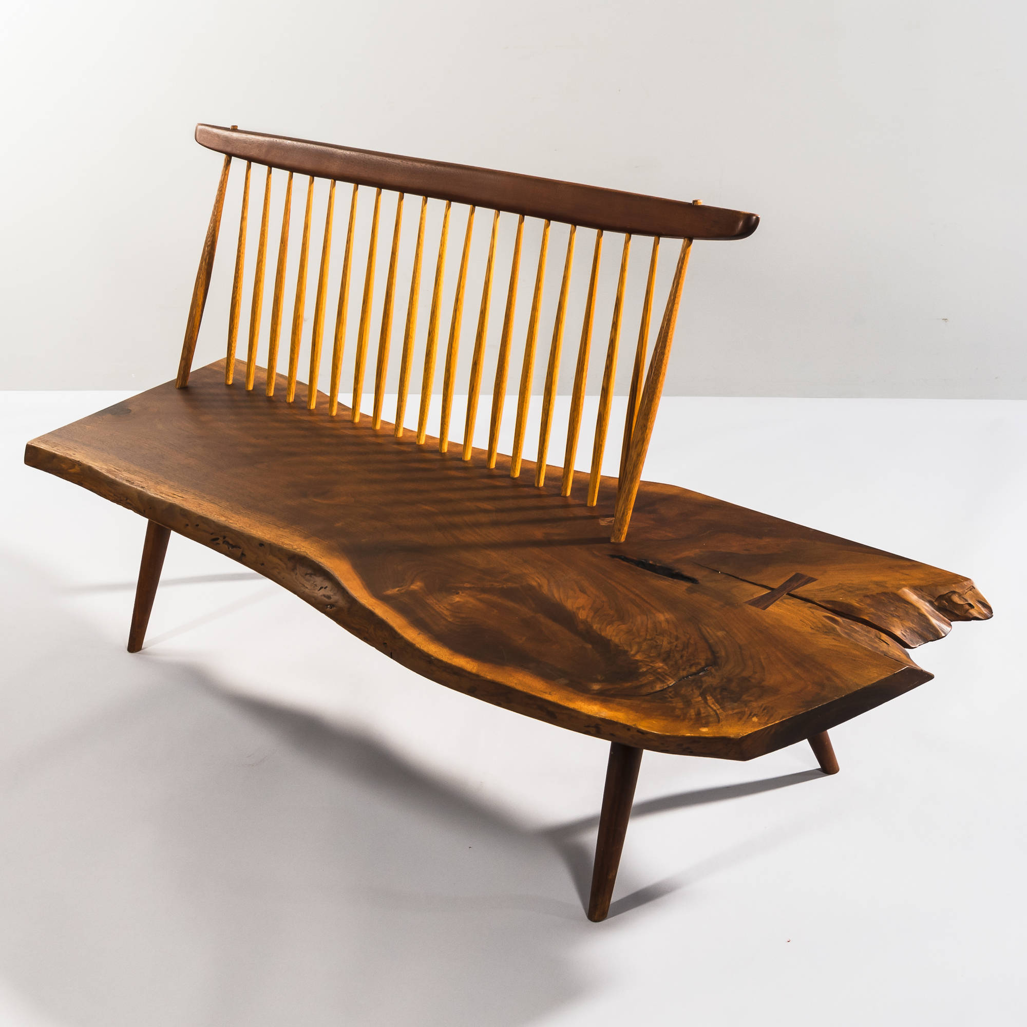 Nakashima Conoid bench end view