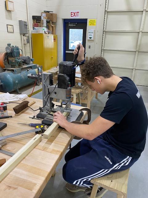 Tucker McAbee West Henderson High School woodworking student