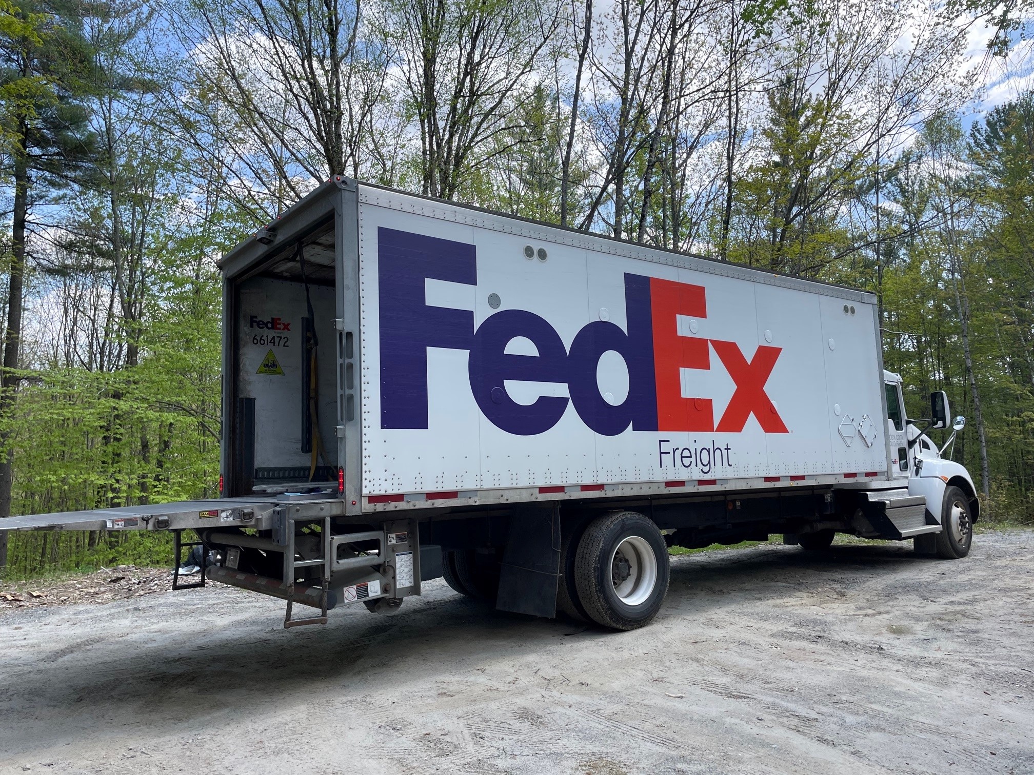 CNC arrival FedEx freight truck