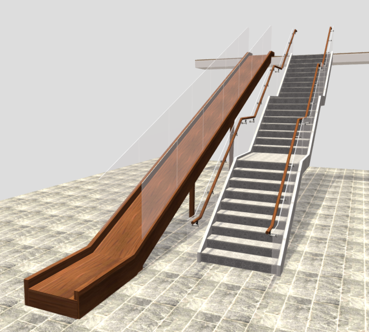 Stair and slide rendering