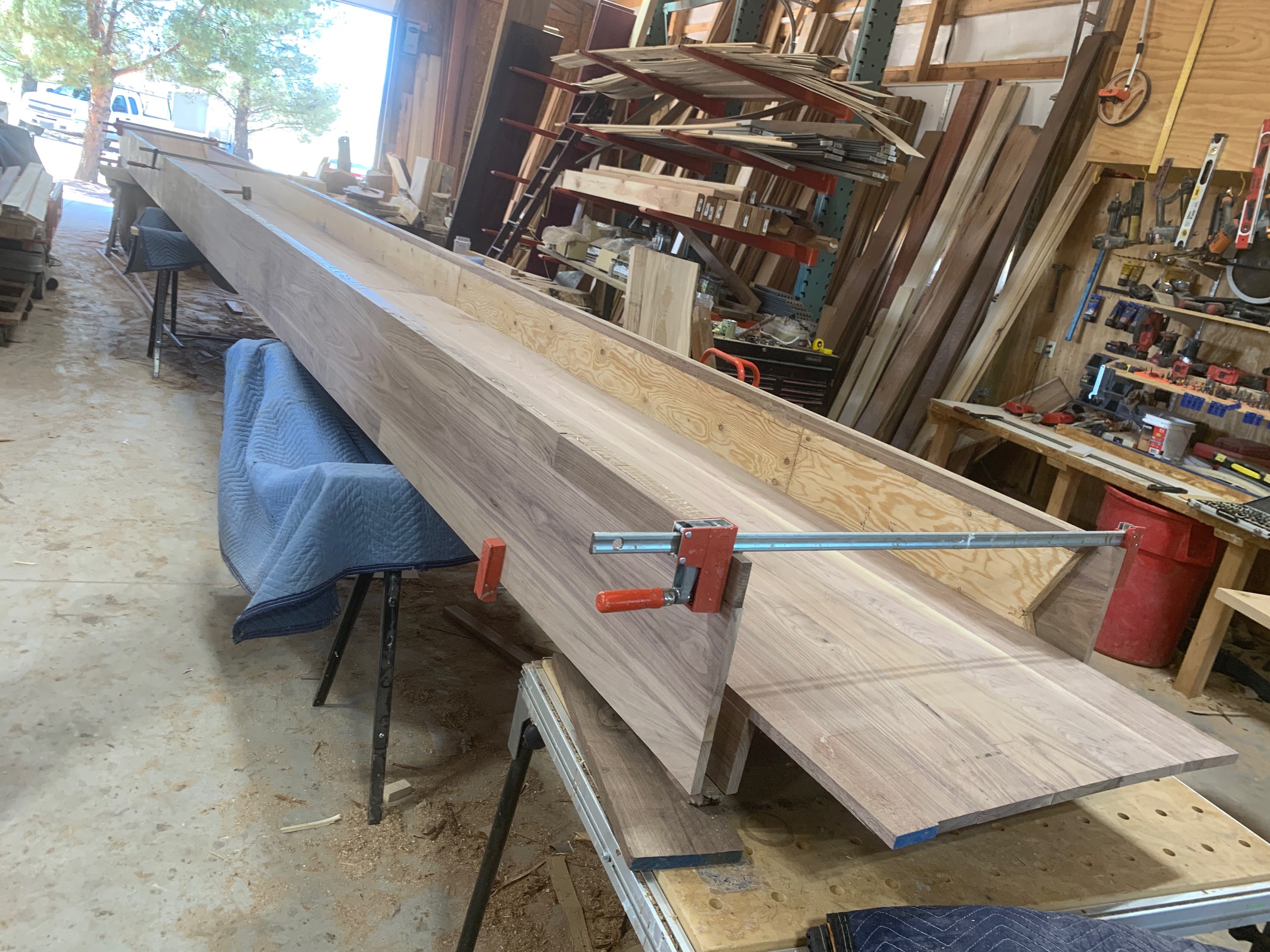 Wooden slide in progress