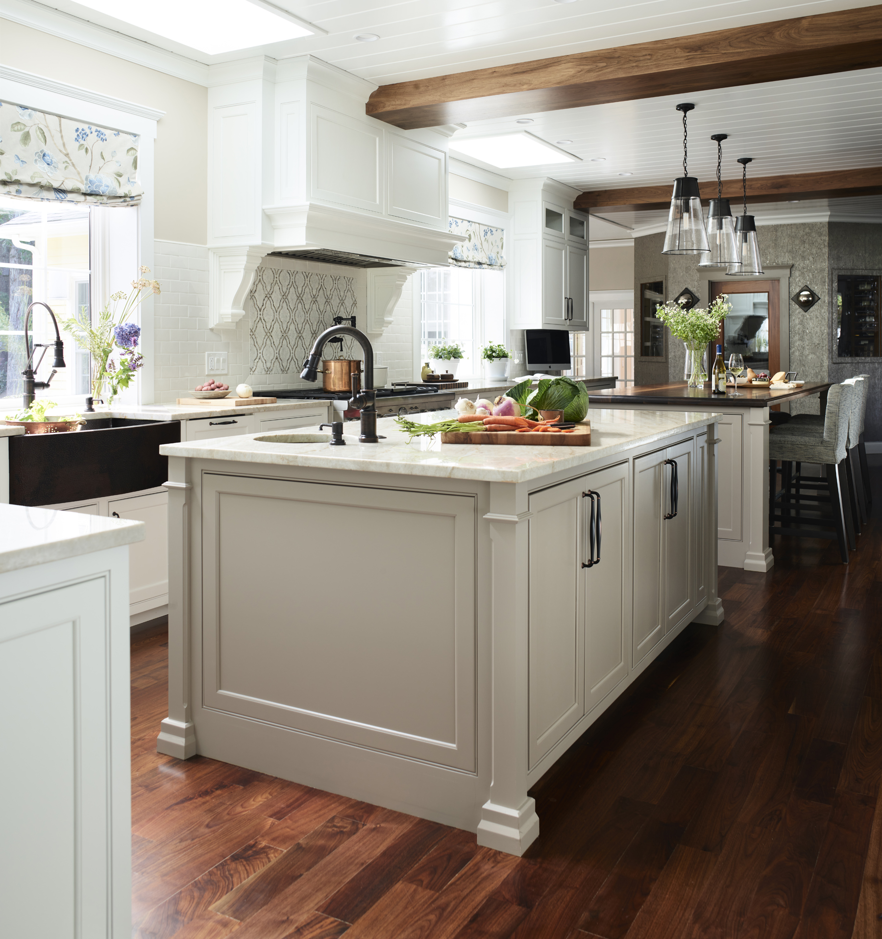 waterfall kitchen island granite