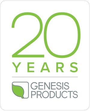 Genesis Products 20 year anniversary logo