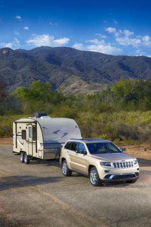 Jeep pulling an RV