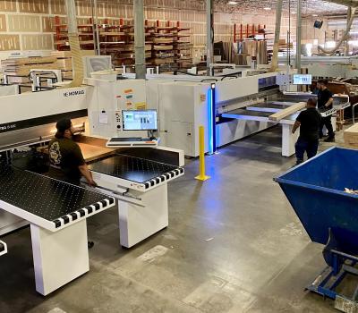 Once trained on one of the company’s new Homag saws, workers can move from machine to machine.