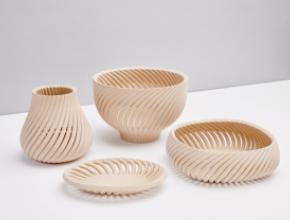 Bowls and vases made with Forust 3D printing