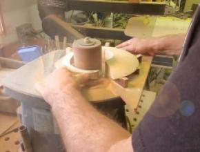 AWFS Fresh Wood 2021 trophy being made by Scott Grove