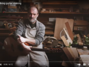 A.J. Lucas is a master guitar maker. Here, he makes a guitar for Del Palmer.