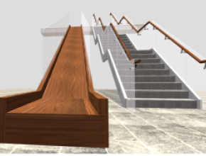 Rendering of 45-foot wood slide and stairs