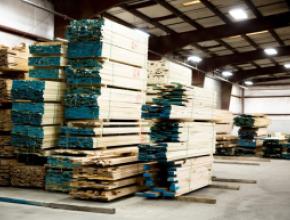 Associated Hardwoods lumber stacks