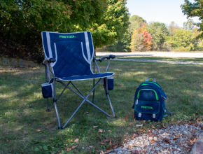 Festool directors chair and backpack cooler