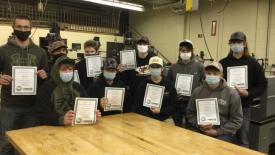 Seymour High School students with WCA Sawblade Certificates