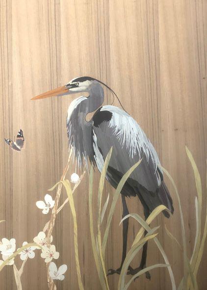 Bedroom wall marquetry by Greg Zall, detail