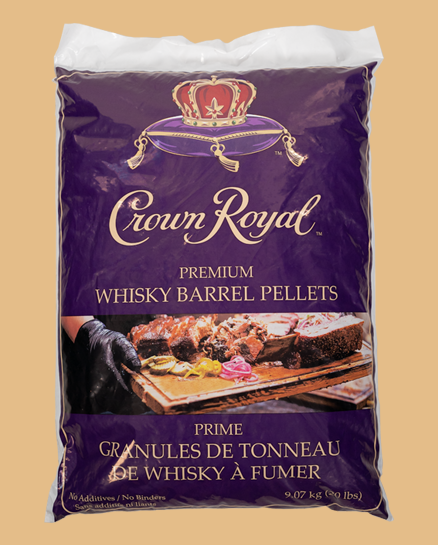 Crown Royal whisky barrel barbecue pellets