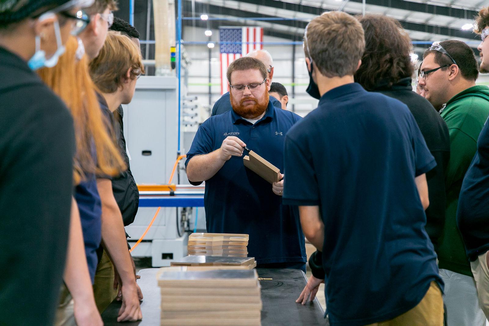 Gator Millworks Manufacturing Day 2021 students, parts
