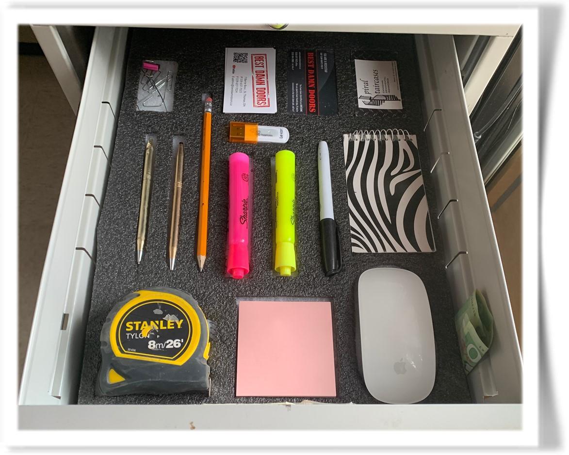 Kaizen foam for organizing tools