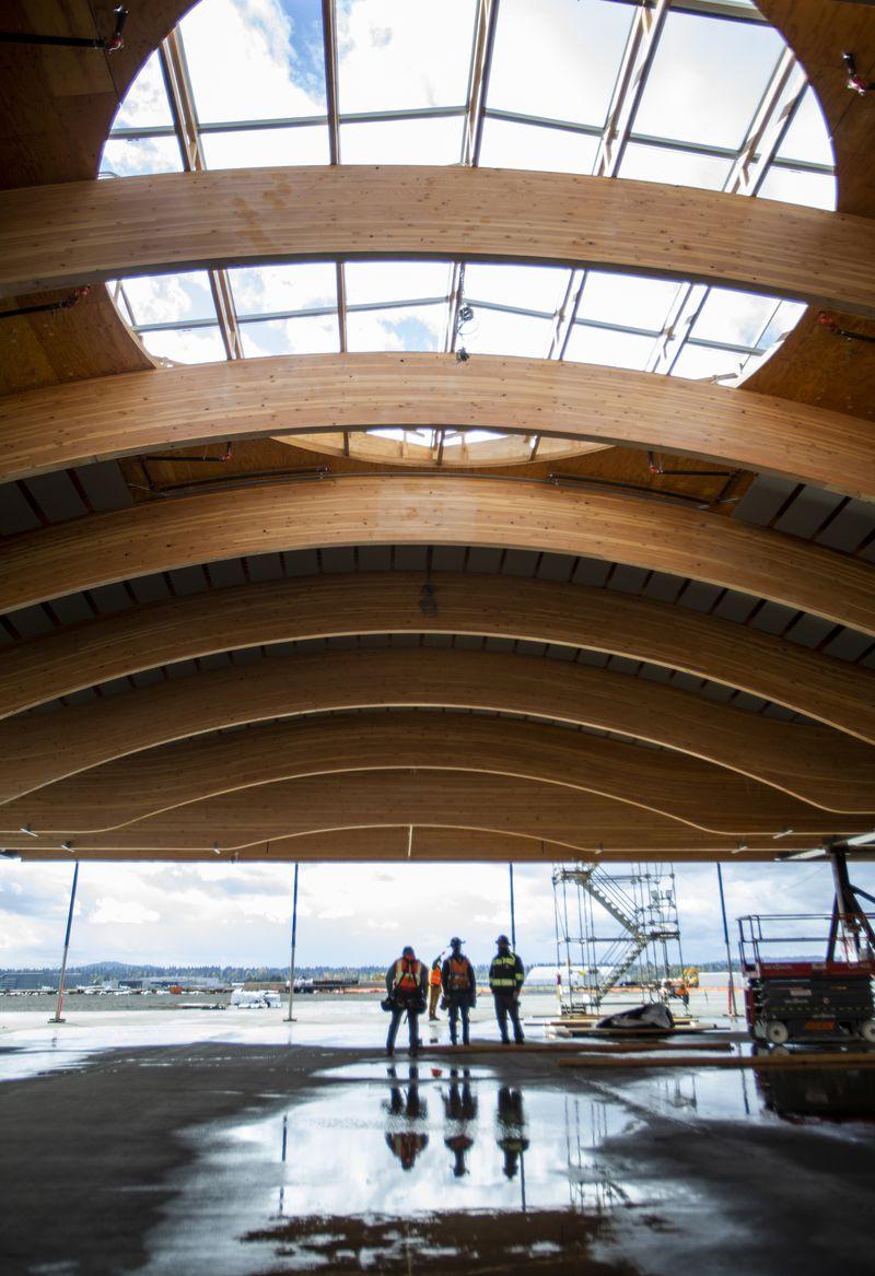 Portland International Airport wooden roof