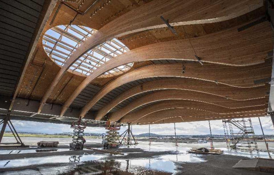 Portland International Airport wooden roof