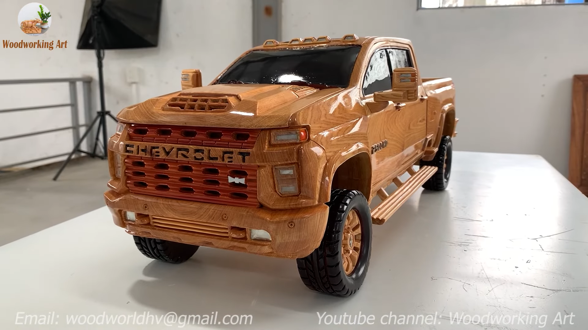 Hand carved Chevy Silverado