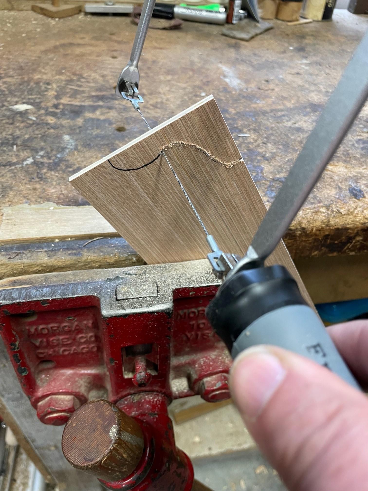 Cutting with Spyral coping saw