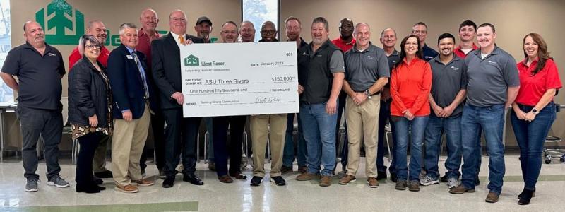 west fraser donates $150,000 to ASU Three Rivers