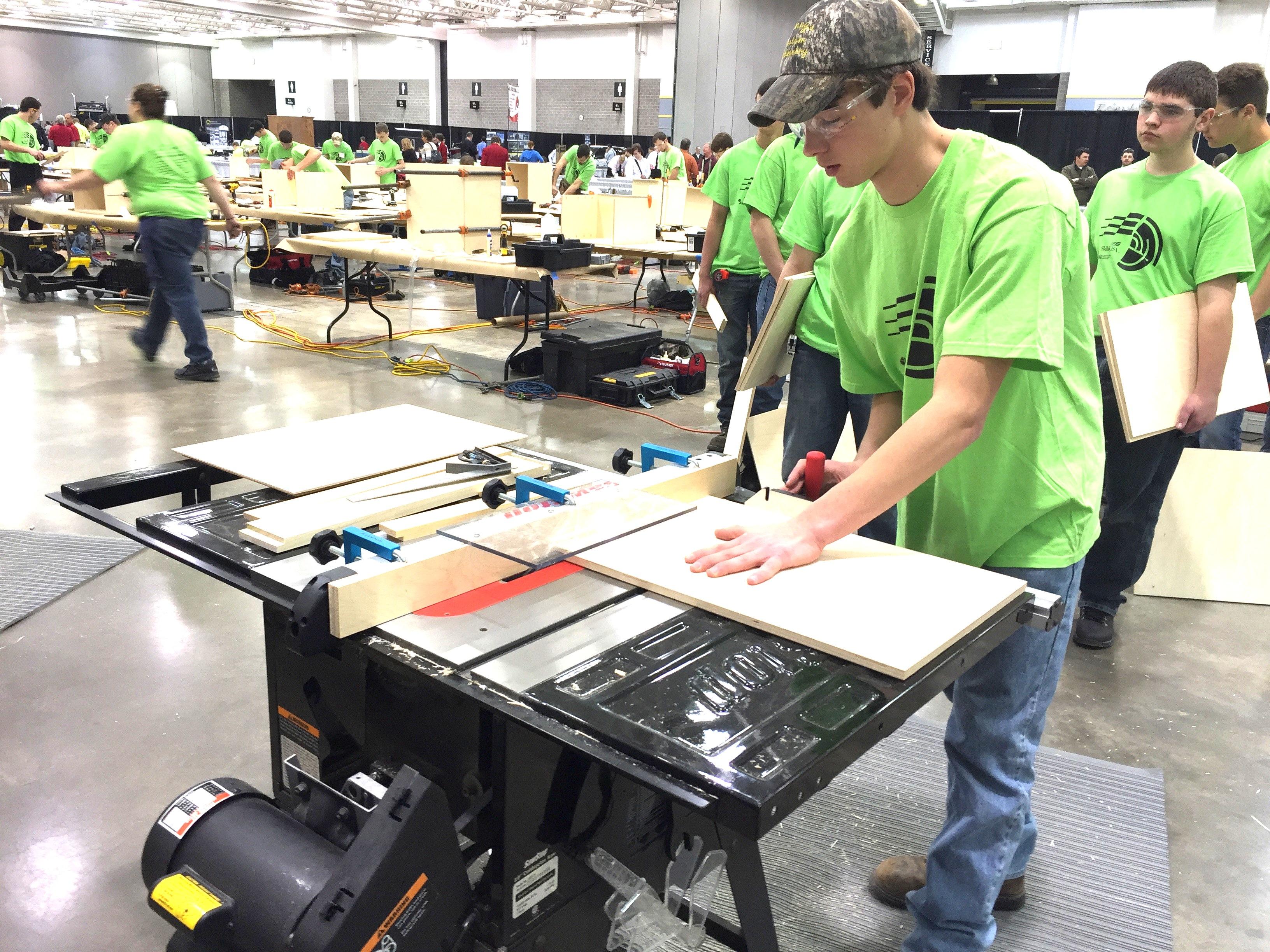 Students compete in first live SkillsUSA Cabinetmaking contest since 2019