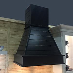 Castlewood Black Rustic Shiplap Wood Range Hood